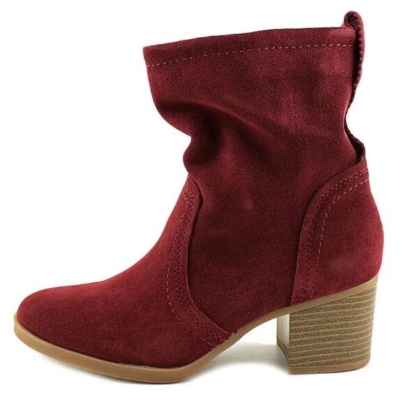 White Mountain Behari Burgundy Suede Booties Sz 8 - Picture 8 of 8